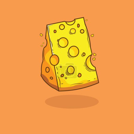 Ilustración Gráfico vectorial de queso en rodajas