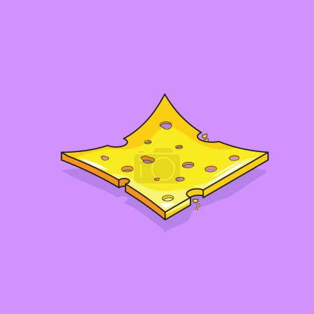 Rebanada de queso para hamburguesa ilustración de dibujos animados 