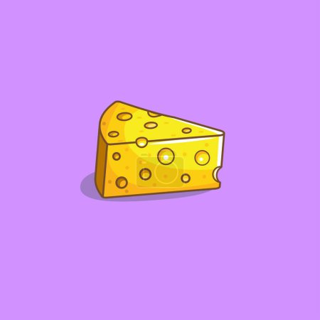 Ilustración vectorial pf cheese cartoon style