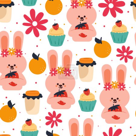 Illustration for Seamless pattern cartoon bears. cute animal wallpaper illustration for gift wrap paper - Royalty Free Image