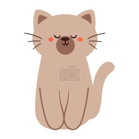 Téléchargez les illustrations : Dessin à la main chat dessin animé. mignon animal doodle - en licence libre de droit