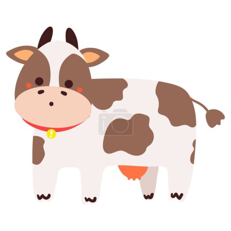 Illustration for Hand drawing cartoon cow. cute animal doodle - Royalty Free Image