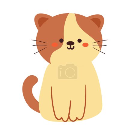 Téléchargez les illustrations : Dessin à la main chat dessin animé. icône d'animal mignon pour autocollant - en licence libre de droit