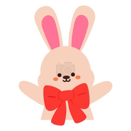 Illustration for Hand drawing cartoon bunny. cute animal icon for sticker - Royalty Free Image