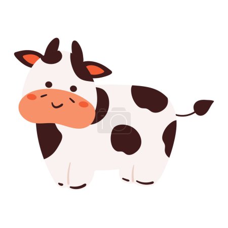 Ilustración de Dibujo a mano etiqueta de vaca de dibujos animados - Imagen libre de derechos
