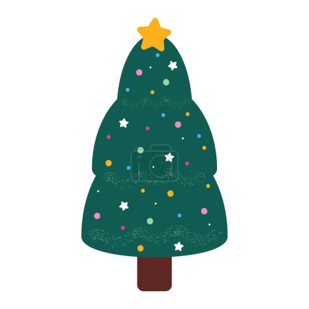 Illustration for Hand drawing cartoon Christmas tree - Royalty Free Image