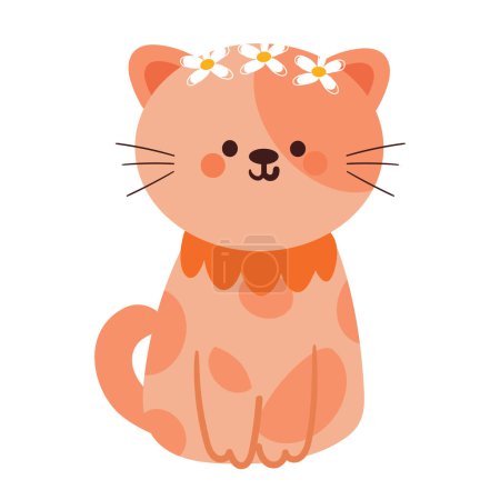 Ilustración de Dibujo a mano gato de dibujos animados. lindo animal garabato - Imagen libre de derechos