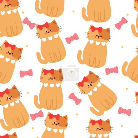 Ilustración de Patrón inconsútil de dibujos animados gatos. ilustración de fondo de pantalla animal lindo para papel de regalo - Imagen libre de derechos