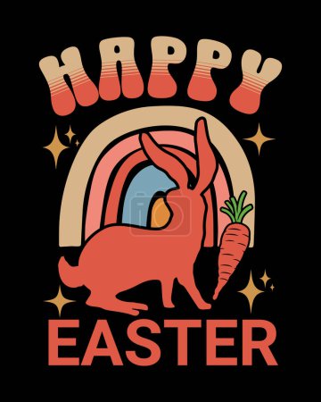 Ilustración de Camiseta del conejo del día de Pascua, sudadera con capucha, etiqueta engomada, taza, y más artículos - Imagen libre de derechos