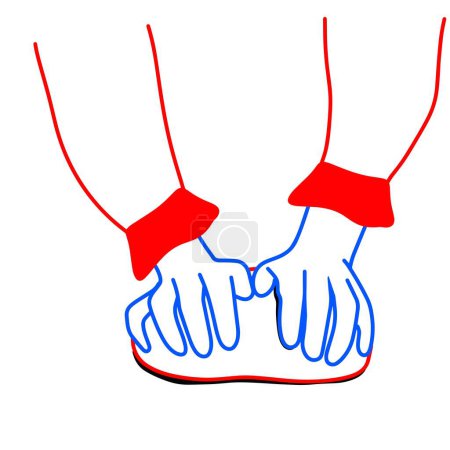 Hände kneten Teig | Vektor Illustration