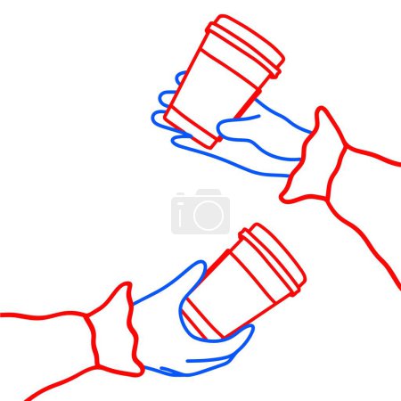 Hand Vector Holding Coffee Cup Illustration