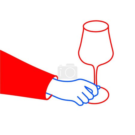 Vector Holding Wine Glass Illustration