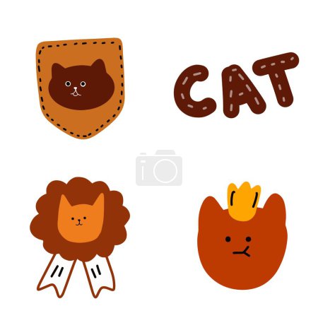 Chat couronné : Illustrations fantaisistes de chat Animaux Fantaisie Royaume Art