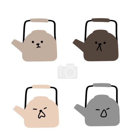 Adorable Teapots with Bear and Puppy Faces | Cartoon Teapots with Minimalist Animal Designs | Soft Colors