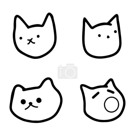 Dessin linéaire simple d'un projet créatif de chat