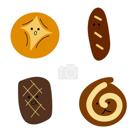 Simple Bread Clip Art in Different Shapes