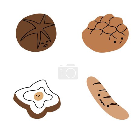 Ilustración de Arte de clip de pan de variedad para menús - Imagen libre de derechos
