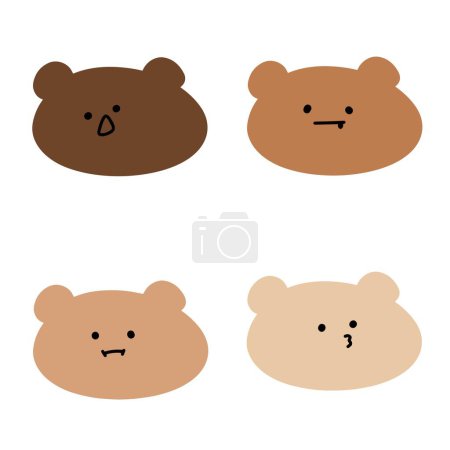 Illustrations d'ours adorables Dessins à la main mignons pour les projets créatifs Design minimaliste