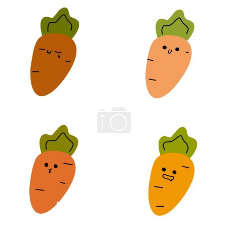 Illustration for Adorable Carrot Illustrations | Cute Hand Drawings | For Creative Projects | Minimalist Design - Royalty Free Image