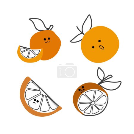 Illustration for Adorable Orange Illustrations | Cute Hand Drawings | For Creative Projects | Minimalist Design - Royalty Free Image