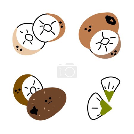 Illustration for Adorable Kiwi Illustrations | Cute Hand Drawings | For Creative Projects | Minimalist Design - Royalty Free Image