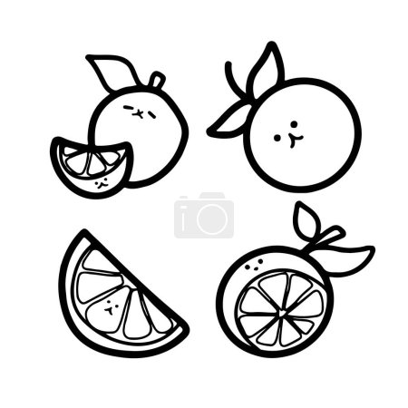 Illustration for Adorable Orange Illustrations | Cute Hand Drawings | For Creative Projects | Minimalist Design - Royalty Free Image
