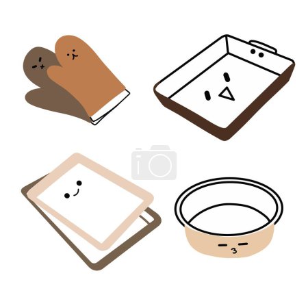 Adorable Baking Tool Illustrations | Cute Hand Drawings | For Creative Projects | Minimalist Design