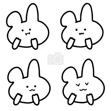 Hoppy Doodles : lapins d'art de ligne mignon pour des dessins ludiques