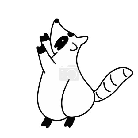 Adorable Cartoon Raccoon Vector Illustration