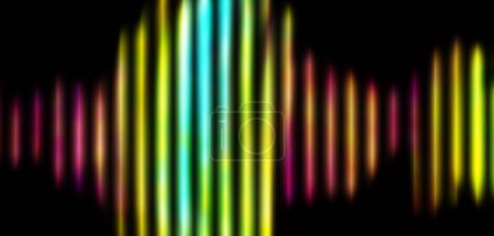 Téléchargez les photos : Fond lumineux néon coloré. Pulsations colorées sur fond noir. - en image libre de droit