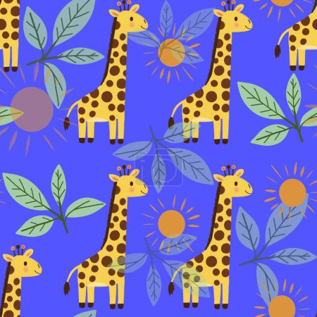   Muster mit Giraffen. Tiere drucken 