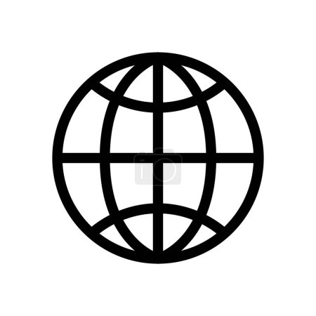 Ilustración de Iconos mostrando internet simple en blanco y negro. - Imagen libre de derechos