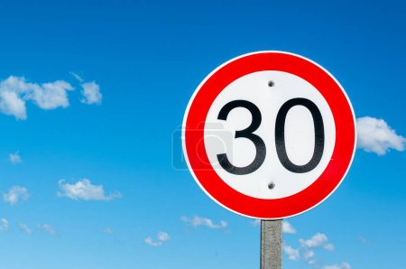 Photo for Traffic sign: Speed limit 30 km  h - Royalty Free Image