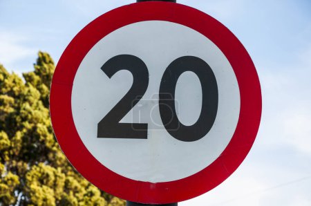 Photo for Traffic sign: Speed limit 20 km  h - Royalty Free Image