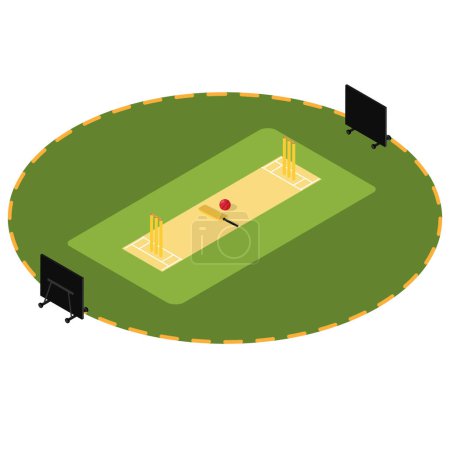 Cricket Field with stadium and pitch