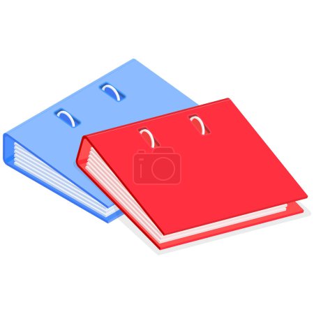 Illustration for Sturdy binder clips and a clean, minimalist design, these binders are perfect for the home office or professional setting. - Royalty Free Image