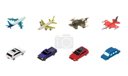Photo for Isometric Transportation Vector Icons Pack - Royalty Free Image
