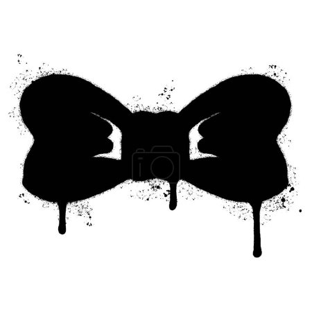 Illustration for Spray Painted Graffiti Bow tie icon Sprayed isolated with a white background. - Royalty Free Image