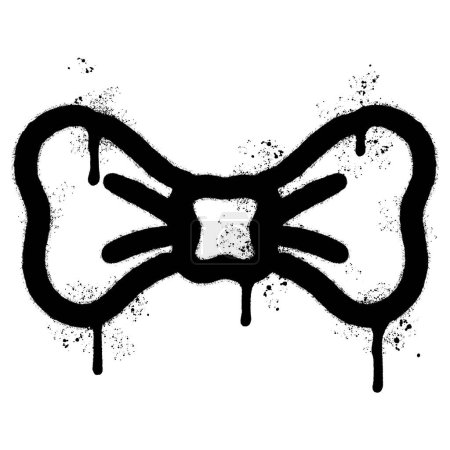 Spray Painted Graffiti Bow tie icon Sprayed isolated with a white background.