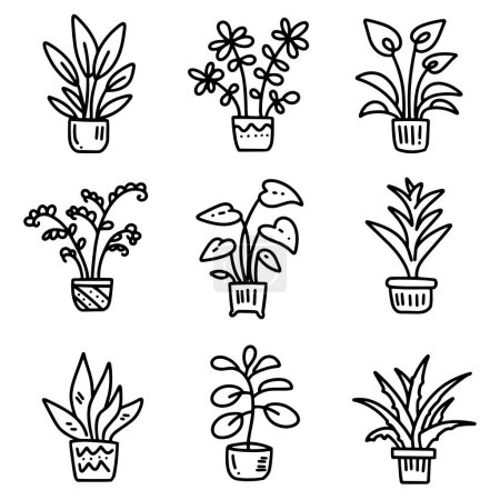 Diseño del elemento doodle vegetal.