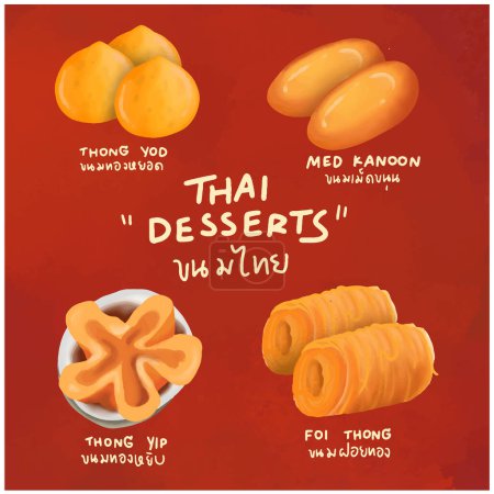 conception d'éléments de desserts thaï pour modèles.