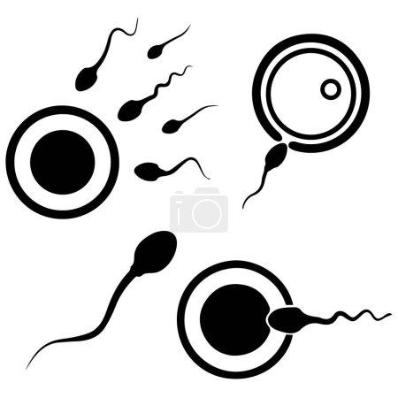 Symbol für Sperma und Befruchtung skizziert Elementdesign für Vorlagen.