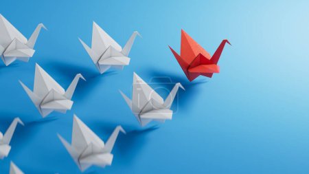 Photo for Paper plane on blue background with paper plane. concept idea - Royalty Free Image