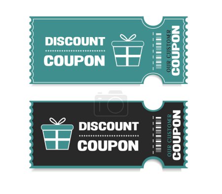 Illustration for Coupons save on discount for half price.For web and mobile applications, illustration template design, creative business infographic, brochure, banner, presentation, concept poster, cover, booklet. - Royalty Free Image