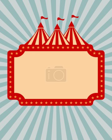 Illustration for Vintage Blank Circus Poster Sign/ Illustration of retro and vintage circus poster background, with empty space. - Royalty Free Image