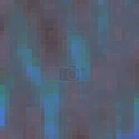 Photo for Squares blocks, foggy, breezy, dotted, gradient, wavy and mosaic tiles slate gray and steel blue paint hovering over innocent floor - Royalty Free Image
