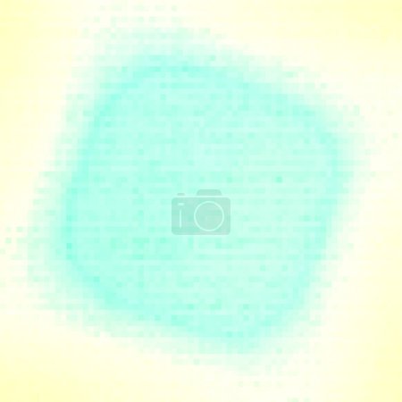Foto de Gradiente de átomos esféricos, átomos parecidos, ventosos, brumosos, temblorosos, pixelados y azulejos amarillo claro, melón y patrones de cian claro en el piso ascendente - Imagen libre de derechos