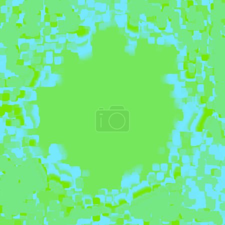 Téléchargez les photos : Blocs de cubes, venteux, dégradés et pixellisés motifs bleu ciel et vert clair sur beau plancher - en image libre de droit