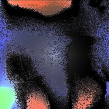Téléchargez les photos : Cercles dégradés, atomiques, imprécis, brumeux, pointillés et agités noir, bleu ardoise foncé et motifs d'aigue-marine sur le plancher montant - en image libre de droit