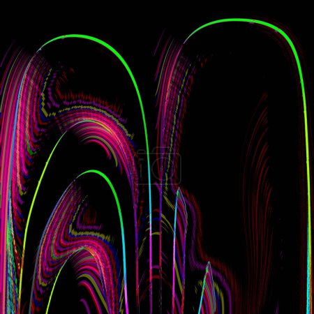 Foto de Extruido 3d, poco claro, gradiente, punteado y redondo formas multicolores de varios tamaños - Imagen libre de derechos